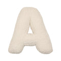 Boucle Letter cushion A by Bettys Home Teddy Letter Pillow on white background kids gift idea