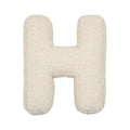 Boucle letter cushion H teddy letter pillow by bettys home on white background kids gift idea