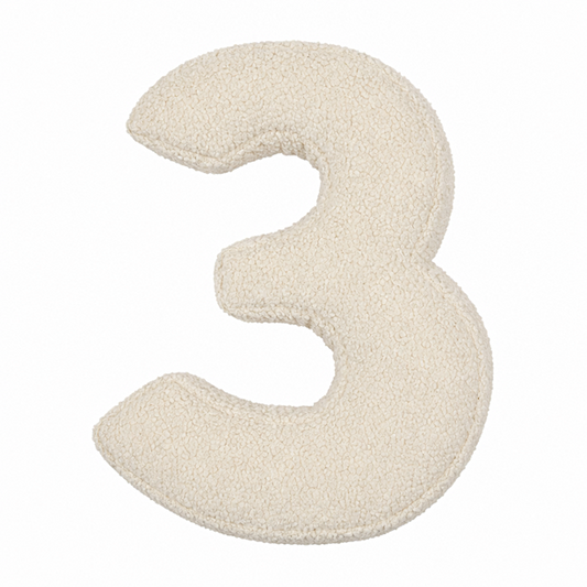 Boucle Number Cushion 3 | Number Pillow