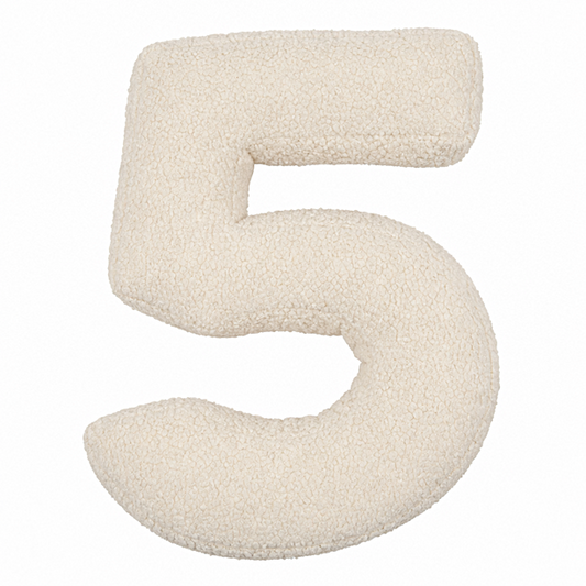 Boucle Number Cushion 5 | Number Pillow