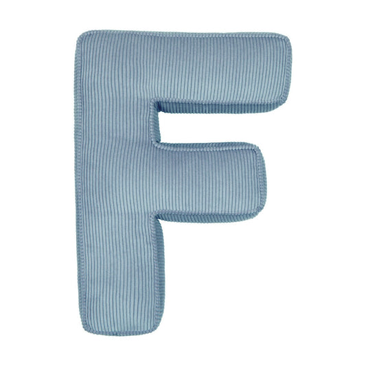Corduroy Letter Cushion F by Bettys Home in blue 