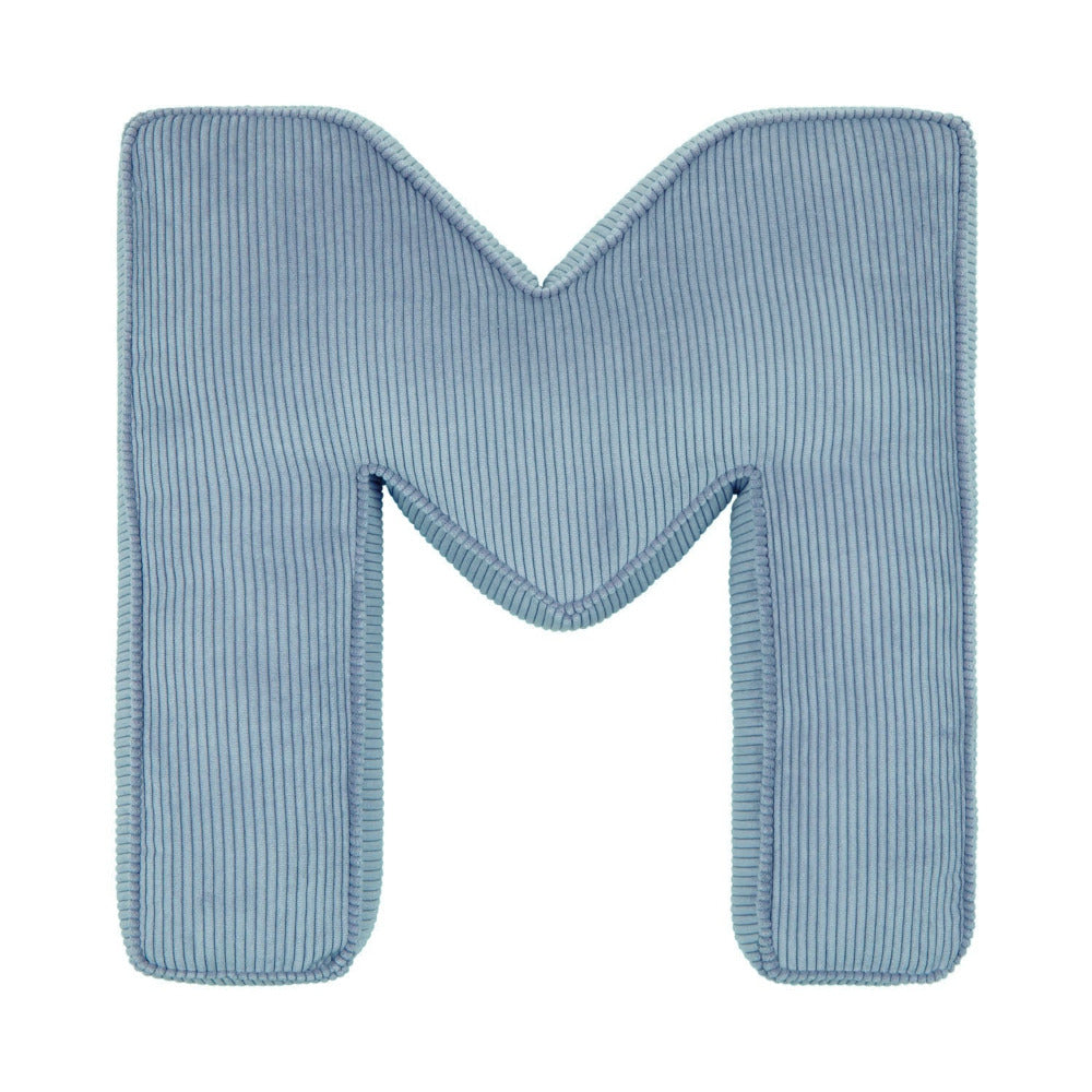 Corduroy Letter Cushion M by Bettys Home in blue 