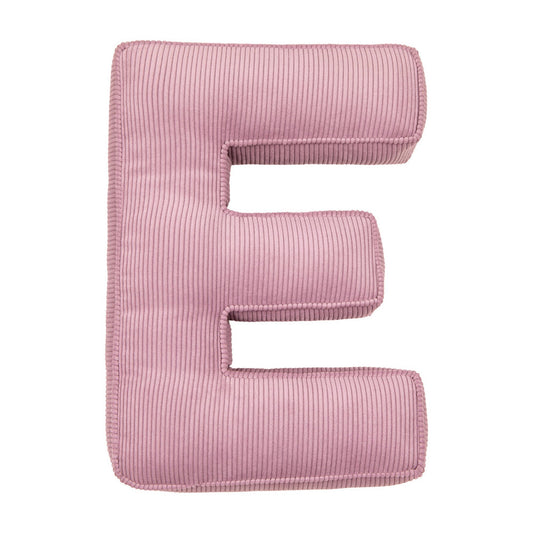 Corduroy Letter Cushion E by Bettys Home in pink 