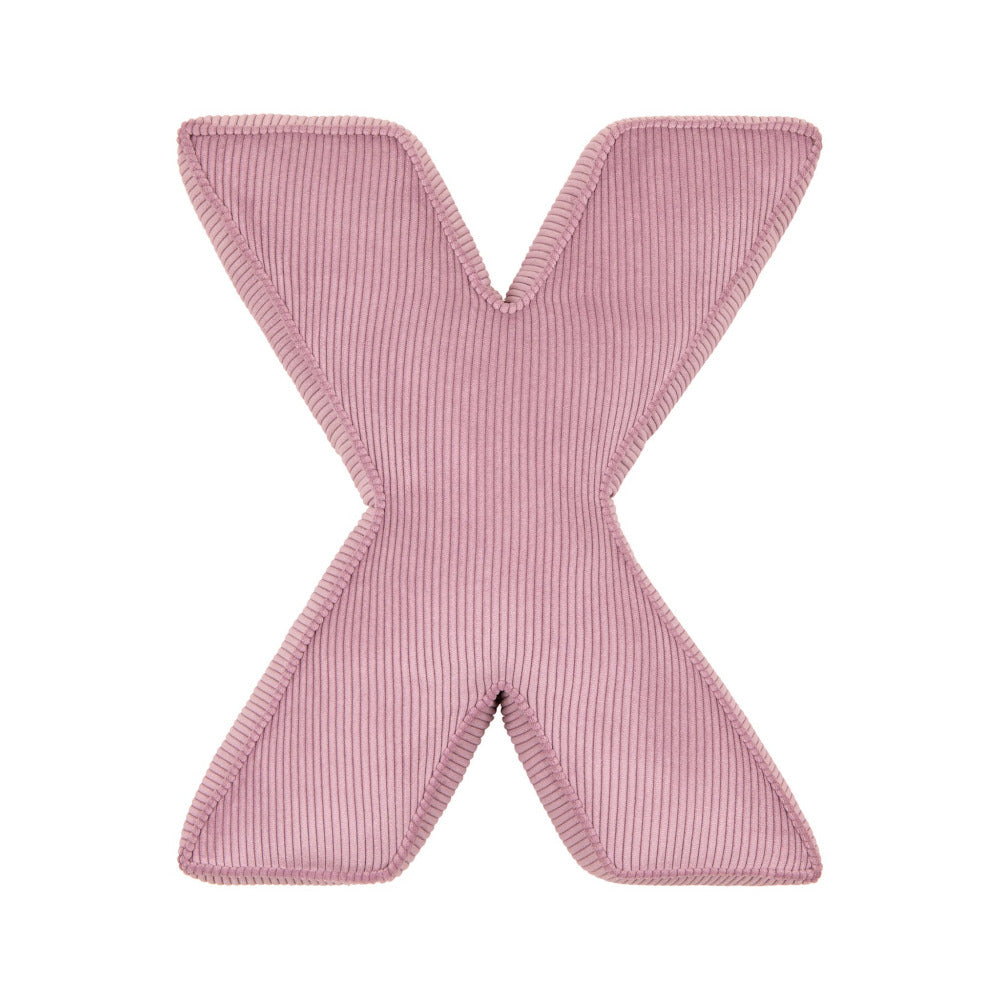 Corduroy Letter Cushion X by Bettys Home in pink 