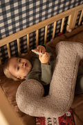 boucle letter cushion mocha by bettys home. kids room deco idea. teddy cushion mocha 